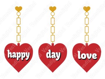 Diseño vectorial de llaveros de corazón