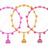 Diseño vectorial de pulseras de tres colores.