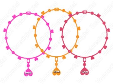 Diseño vectorial de pulseras de tres colores.
