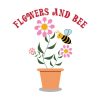 Diseños de vectores de flores con abeja.