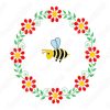 Diseños de vectores de forma de flor de abejas