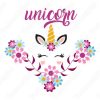 Diseños vectoriales de flores de unicornio