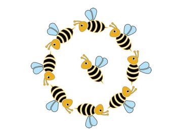 Diseños vectoriales de flores en forma de abejas