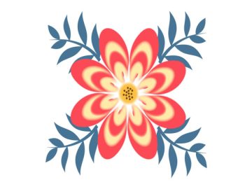 Flor roja para diseños vectoriales de adornos.