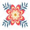 Flor roja para diseños vectoriales de adornos.