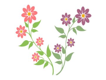 Hermosas flores para diseños vectoriales de adornos