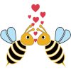 Vectores de diseño de abejas enamoradas