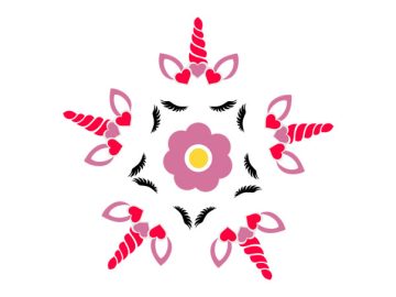 diseño de vector de flor de unicornio