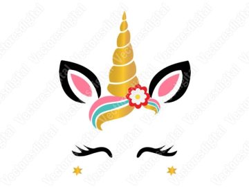 diseño vectorial de unicornio brillante
