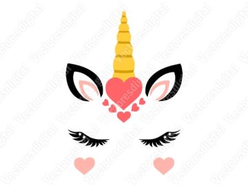 diseño vectorial de unicornio con adorno floral