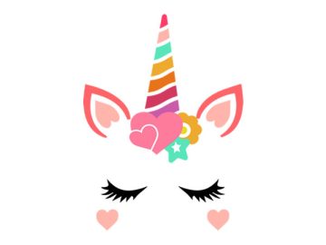 diseño vectorial de unicornio con adornos