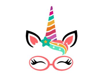 diseño vectorial de unicornio con adornos