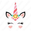 diseño vectorial de unicornio con adornos de corazón