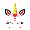 diseño vectorial de unicornio con corazón