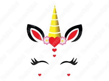 diseño vectorial de unicornio con corazón