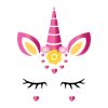 diseño vectorial de unicornio con corazones