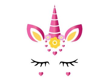 diseño vectorial de unicornio con corazones