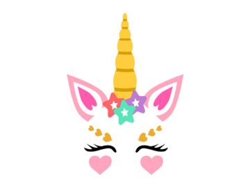 diseño vectorial de unicornio con decoraciones de estrellas