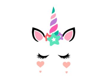 diseño vectorial de unicornio con estrellas