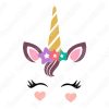 diseño vectorial de unicornio con flores