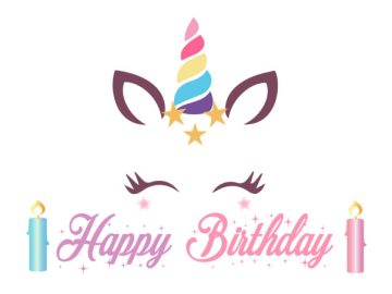 feliz cumpleaños unicornio diseño vectorial