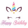 feliz cumpleaños unicornio diseño vectorial