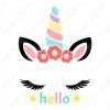 hola unicornio diseño vectorial