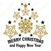 Árbol de Navidad con estrellas Diseños Vectoriales