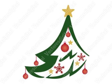 Árbol de Navidad decoración Vectores