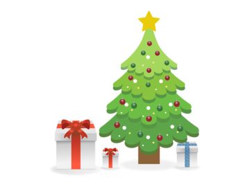 Arbol navideño con cajas regalo Diseños Vectores