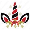 Cabeza de Unicornio Navidad Vector