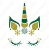 Cabeza de unicornio de navidad vectores