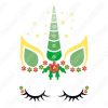 Cara de Unicornio de Navidad Vectores