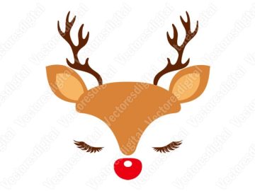 Cara de reno Navideño Diseños Vectores