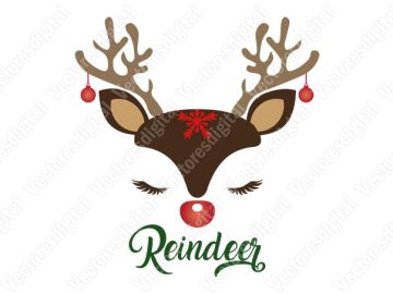Cara de reno navideño Vectores