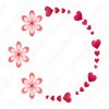 Circulo de corazón con flores Vectores