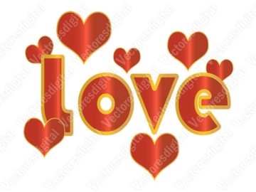 Corazón con letras imágenes Diseños Vectores