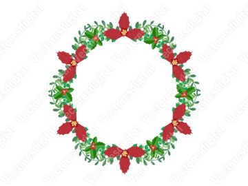 Corona de Navidad con adornos de Diseños Vectores