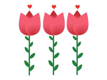 Diseños vectores Flores de San Valentín