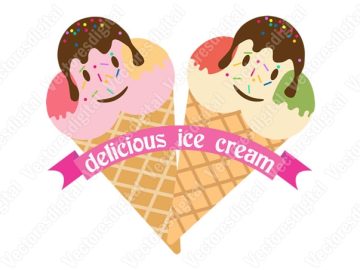 Dos helados Ilustraciones, Diseños Vectores