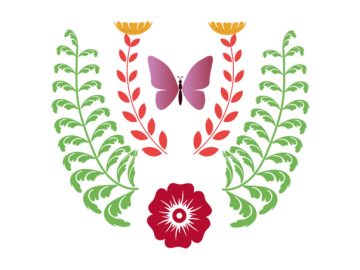 Escudo Mariposas Ilustración Diseños Vectores