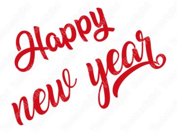 Feliz año nuevo letras vectores