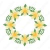 Flores amarillas en forma circulo Vectores