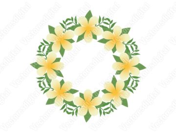 Flores amarillas en forma circulo Vectores