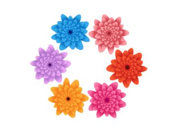 Flores coloridas en círculo Vector