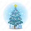 Fondo Navidad Árbol Decorado Con Cajas Regalo Diseños Vector