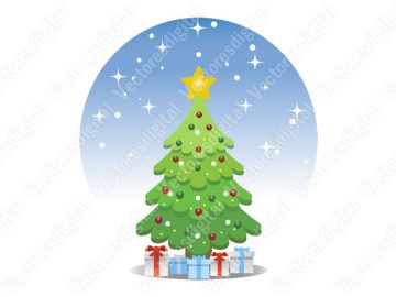 Fondo Navidad Árbol Decorado Con Cajas Regalo Diseños Vectores