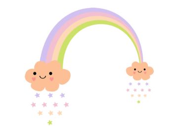 Ilustración Arco iris nube Vectores