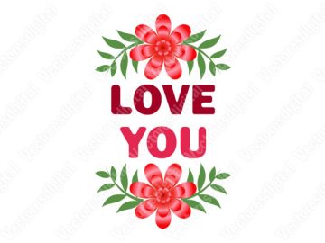 Letra amor con flores Vectores