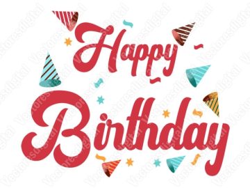 Letras rojas de feliz cumpleaños Diseños Vectores